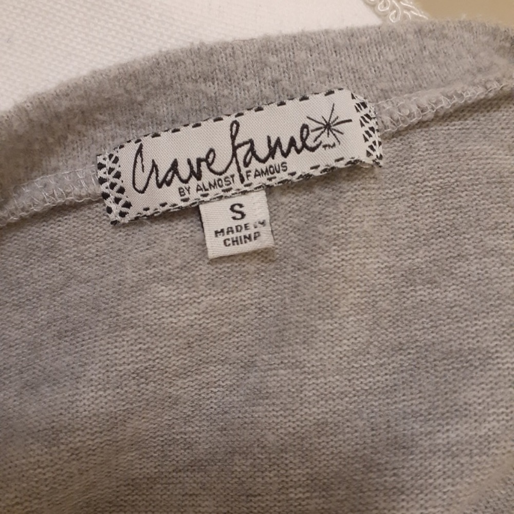 Gray Ruffle Cut out Sweater - Picture 5 of 7